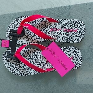 Betsey Johnson Neon Pink Flip Flops
